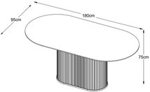 Table ovale Gativel 95x180 chêne brûlé