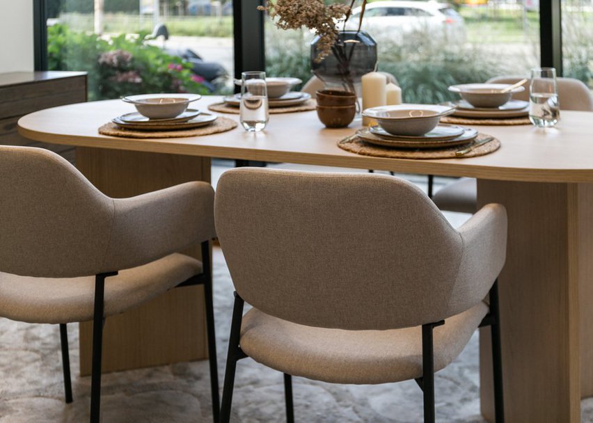 Upholstered chair with armrests Azhai beige