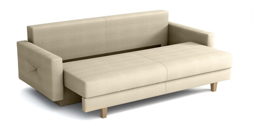 Lartes three-seater sofa bed with storage (Fabric: Monolith 04, Legs: Natural)