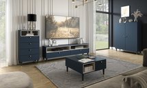 Adularria TV cabinet 200 cm with two drawers Navy blue