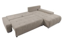 Corner sofa with sleeping function Magliano L-shaped with storage, dark beige corduroy, right-hand side