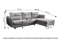 Bradeno L-shaped corner sofa bed with storage (Fabric: Loco 06, Side: Right)