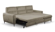 Corner sofa bed Laretta L-shaped with storage (Fabric: Velluto 03, Side: Right)