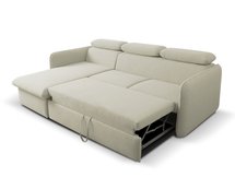 Corner sofa with sleeping function Paladia Castel 04 in hydrophobic fabric velour left side