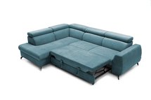 Hazryn L-shaped corner sofa bed with adjustable headrests and storage (Fabric: Cloud 75, Side: Left)