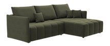 Boquete L-shaped corner sofa with sleeping function with storage, universal, olive, in easy-clean fabric