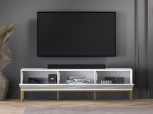 Nebbato TV cabinet 170 cm white with gold frame