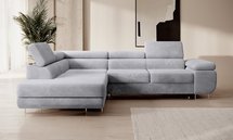 Stevil L-shaped corner sofa with sleeping function with Poso 55 container, left-hand corduroy