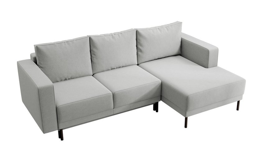 Rodario mini corner sofa with sleeping function and Castel 80 bedding container, right-handed