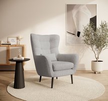 Vence Raven 06 lounge chair with footstool, black legs