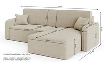 Corner sofa with sleeping function Picatti Amon 16 L-shaped with a container in hydrophobic fabric universal velour