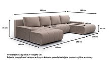 Corner sofa with sleeping function Magliano U-shaped with storage Poso 05 corduroy