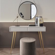 Bello dressing table 104 cm white with gold legs