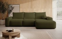 Corner sofa bed Carnos L-shaped with ball, single cushions Moly 38 hydrophobic chenille right-hand side