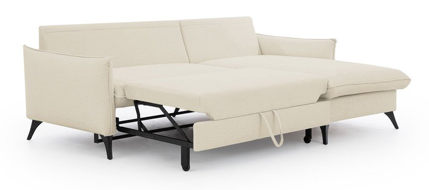 Corner sofa with sleeping function Cambiano L-shaped with container, right side