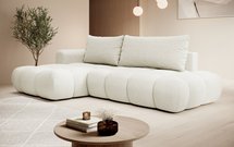 Ombo Storm 02 L-shaped corner sofa with sleeping function with a container in easy-to-clean braided fabric, left-sided