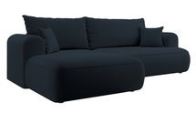 Ovo L-shaped corner sofa with sleeping function with a container in easy-to-clean fabric