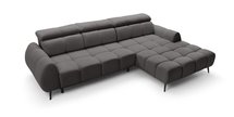 Perre L-shaped corner sofa bed with electrically extendable seat and adjustable headrest (Fabric: Castel 93, Side: Right)