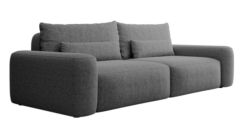 Carnos Melody 04 three-seater sofa, chenille, black legs