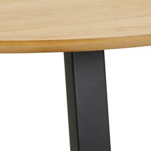 Mezzos round dining table on black legs wild oak 120 cm