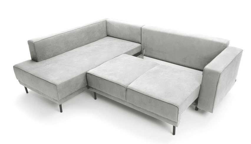 Rodario corner sofa bed with storage (Fabric: Castel 80, Side: Left)