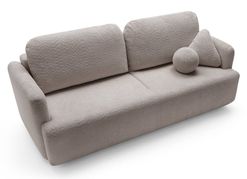 Lambina three-seater sofa with Abriamo 02 boucle container