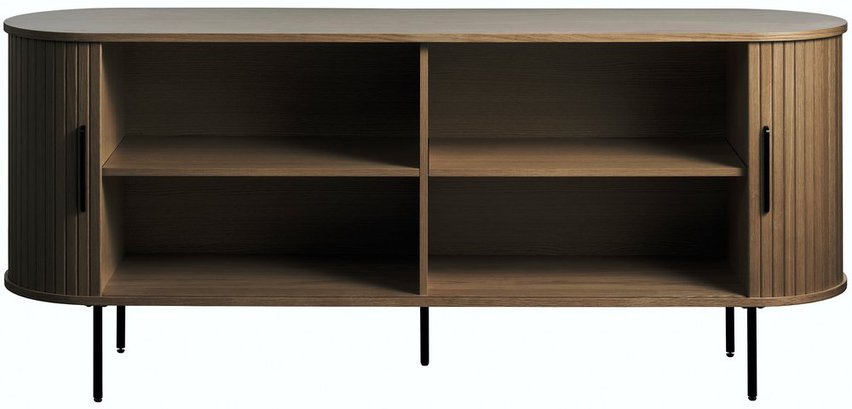 Commode Gativel 180x76 cm Lamelles Chêne Brûlé
