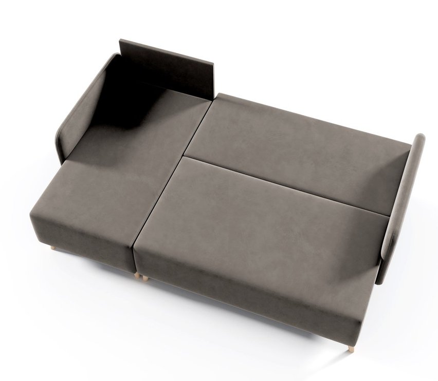 Corner sofa with sleeping function Dosso L-shaped Amon 16 with container hydrophobic velvet universal