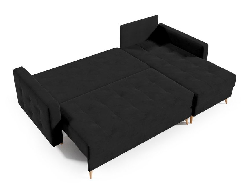 Corner sofa with sleeping function Halvad L-shaped Amon 13 with container hydrophobic velvet universal