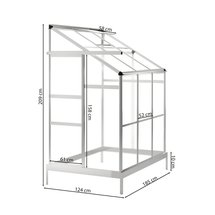 3-section greenhouse, 2.3 m2, aluminum