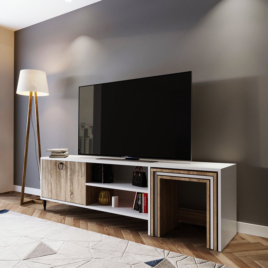 Zogat TV cabinet with a set of coffee tables 180 cm