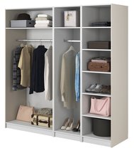 Moonir four-door wardrobe with two rails, shelves 200 cm Grey beige