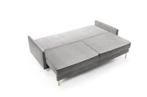 Kadaver three-seater sofa bed with storage (Fabric: Riviera 91, Legs: Gold)