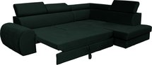 Corner sofa with sleeping function Dulia L-shaped legs black (Fabric: Trinity 28, Side: Right)