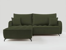 Corner sofa with sleeping function Arandes L-shaped with container Castel 39 easy-cleaning velvet left-hand side