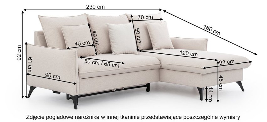 Corner sofa with sleeping function Cambiano L-shaped with storage dark gray in easy-clean fabric left-hand side