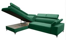 Tazzola L-shaped corner sofa bed with storage (Fabric: Manila 35, Side: Left)