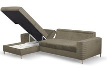 Buram L-shaped corner sofa bed with storage (Fabric: Velluto 03, Side: Left)