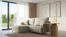 Corner sofa with sleeping function Arandes L-shaped with container Castel 03 easy-cleaning velvet left-hand side