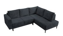 Rodario corner sofa with sleeping function and Poso 34 right-handed bedding container