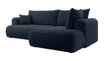 Ovo II L-shaped corner sofa with sleeping function Castel 79 with side and container, easy-to-clean velvet, right-hand