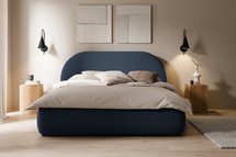 Upholstered bed 160x200 cm Ovo with Castel 79 storage, metal frame, gas lift, easy-to-clean velvet