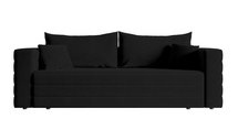 Three-seater sofa Lilla Amon 13 with a container in hydrophobic velor fabric, black legs