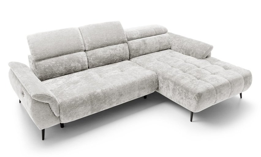 Corner sofa with sleeping function Mamutio L-shaped Aphrodite 19 chenille right-hand side