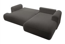 Ovo L-shaped corner sofa with sleeping function with a boucle container