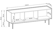 Color TV cabinet 144 cm three-door Brick/Linea Oak