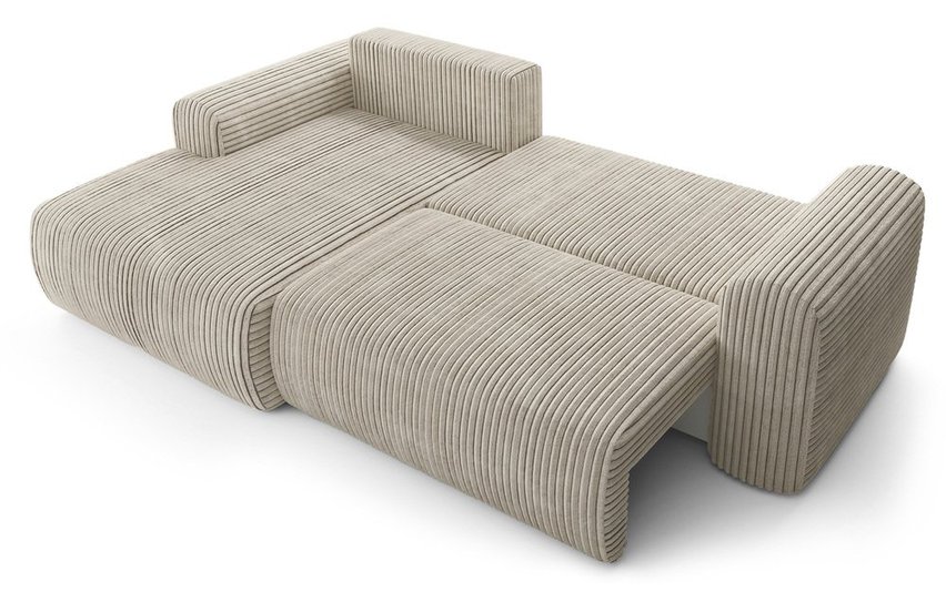 Corner sofa with sleeping function Lelu Tilia 08 L-shaped with a container, thick corduroy, left-hand side