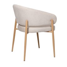 Resilly upholstered chair beige wickerwork/oak legs