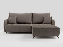 Corner sofa with sleeping function Arandes L-shaped with container Salvador 03 hydrophobic velvet right-hand side