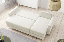 Corner sofa with sleeping function Indeally L-shaped with container universal Paros 01 velour